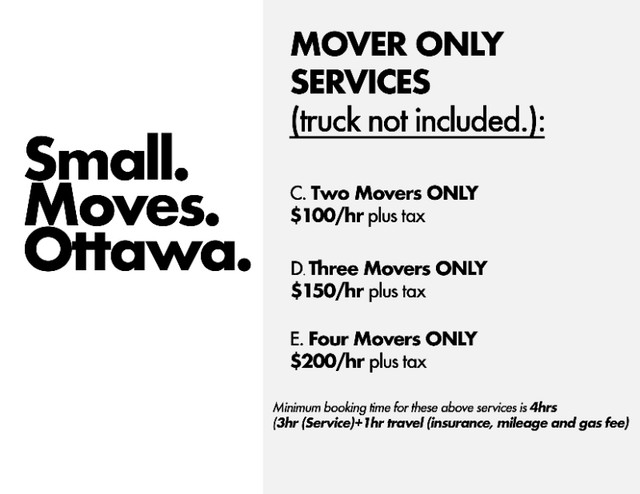 Small Moves Ottawa | Moving/Deliveries ( Movers + Truck) in Moving & Storage in Ottawa - Image 4
