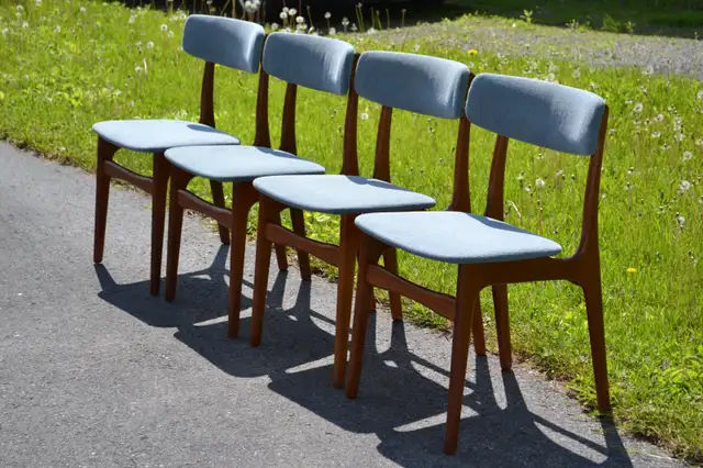 mid century teak dining chairs in Chairs & Recliners in Kingston - Image 3