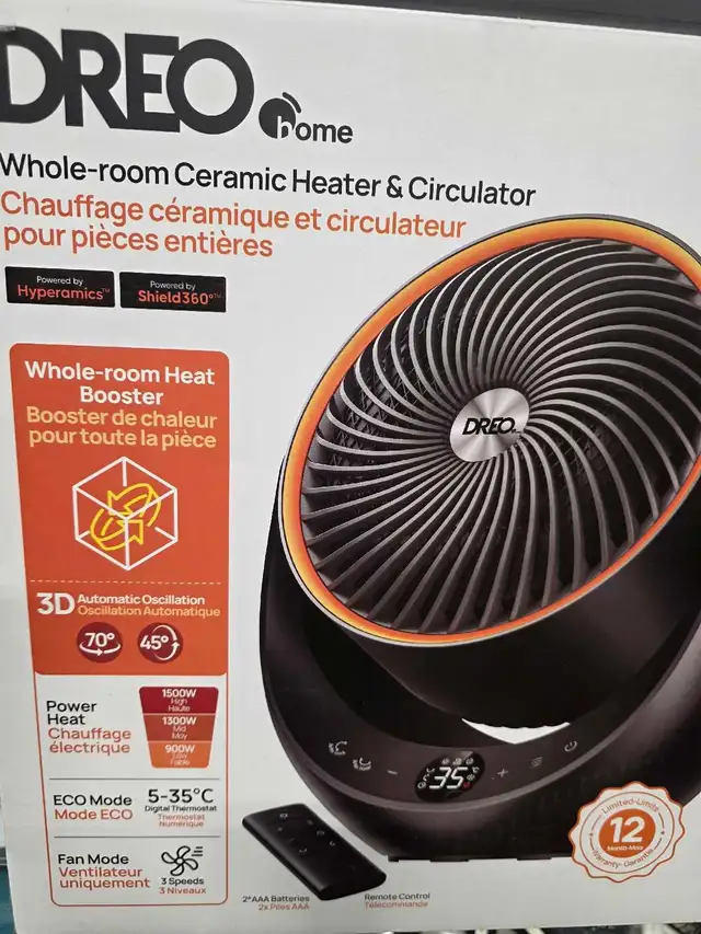 Dreo Ceramic Heater in Heaters, Humidifiers & Dehumidifiers in London - Image 2