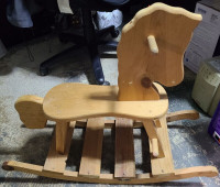 Solid wood rocking horse