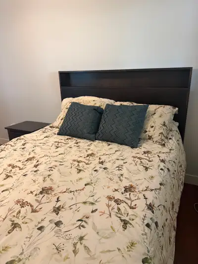 Solid Wood Queen Storage Bed + Matching 2-Drawer Nightstand Set, View more