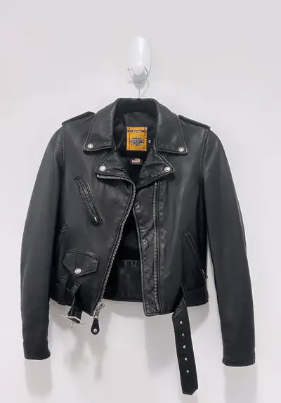 Schott Perfecto Cropped Leather Jacket, View more