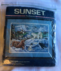 Sunset needlepoint kit Arctic Friends 