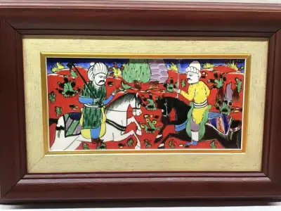 3 tableaux guerriers turcs peinture sur céramique neufs,125$/3, View more