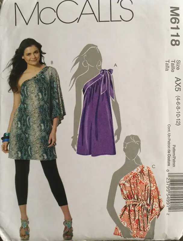 McCall's Pattern New Uncut M 6118 Size 4-6-8-10-12: Tunics/Sash