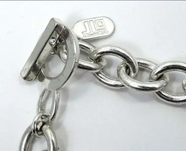 JLO JENNIFER LOPEZ Rhinestone HEART Charm Tag Silver Plate in Jewellery & Watches in Calgary - Image 4