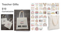 Personalized Teacher Tote Bags