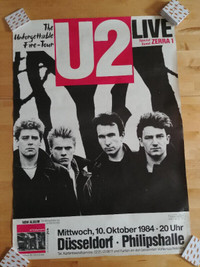 U2 original Live 1984 concert poster