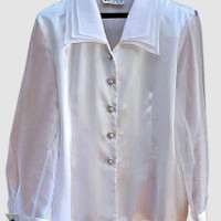 Womens Vintage Blouse with Sheer Sleeves