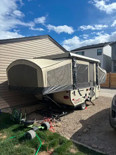 Camping season is coming fast! Clean, well-maintained tent trailer that’s ready to go. Lightweight,...