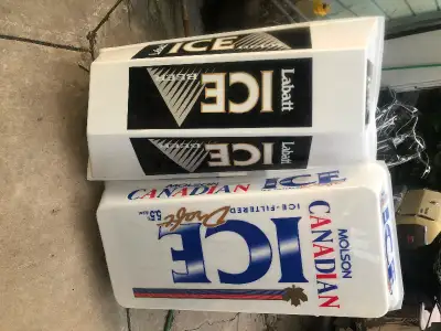 I have 2 plastic beer light covers for 2 x 4 fluorescent light fixtures. They just snap right in the...