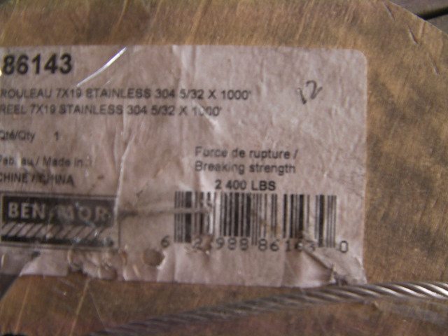 stainless steel cable new 800 ft in Boat Parts, Trailers & Accessories in Kitchener / Waterloo - Image 4
