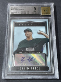 David Price Autographed 2007 Rookie Card Beckett 9/10!