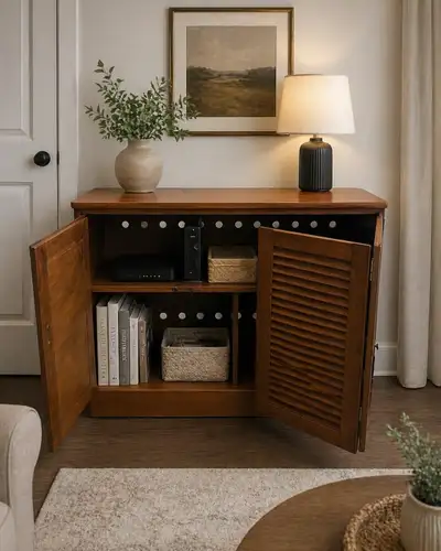 Ethan Allen Solid Wood Media Cabinet / Bar Cabinet, View more