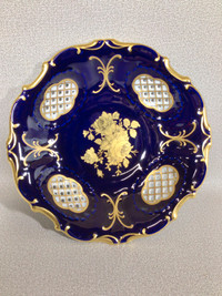 Vintage Pirken Hammer cobalt blue and gold porcelain bowl - AA45