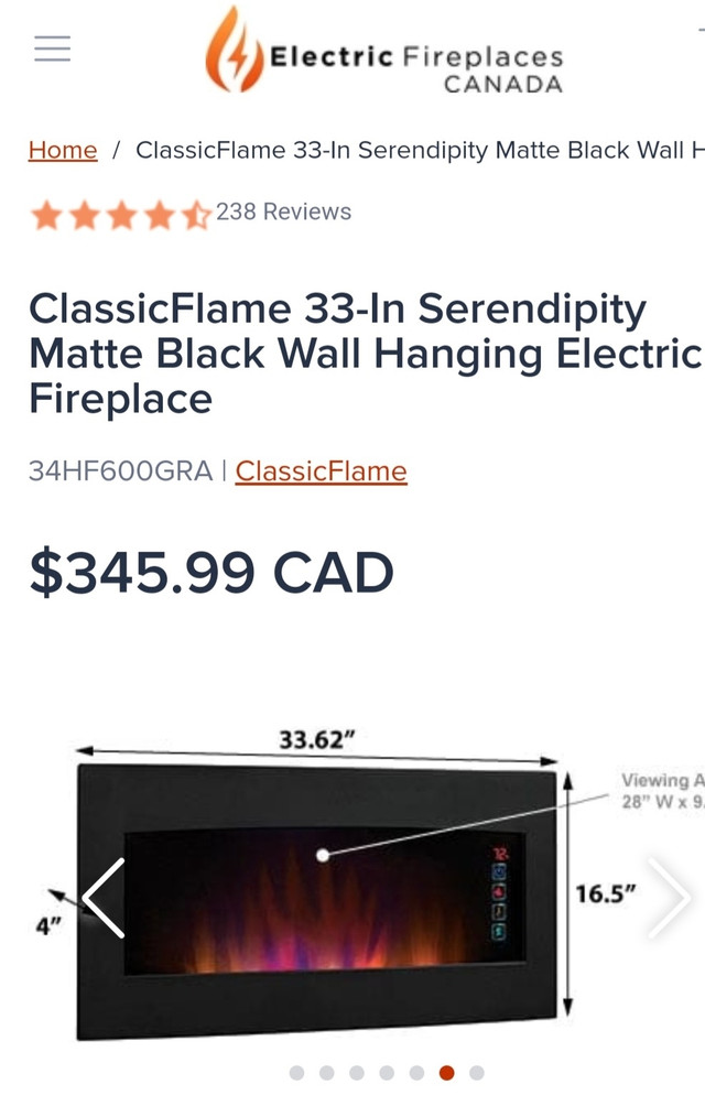 Wall Mount Electric Fireplace in Fireplace & Firewood in Mississauga / Peel Region - Image 2