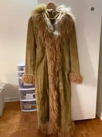 Zara manteau en cuir Suède pour femme 