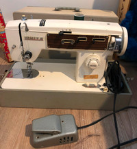 Vintage White Sewing Machine and Table