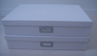 Bigso of Sweden White Document Boxes (2)