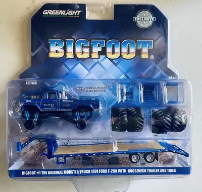 1974 #1 Bigfoot F-250 Monster Truck w/flat deck trailer, View more