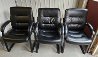 Black leather chairs 