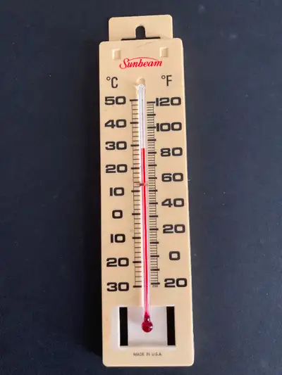 Old Vintage Sunbeam Wall Thermometer Works 8.5 x 2 inches