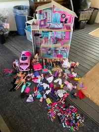Barbie house & collection