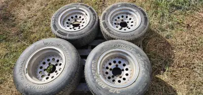 5x5.5 15 inch staggered rims 15x8 15x10 rubber no good