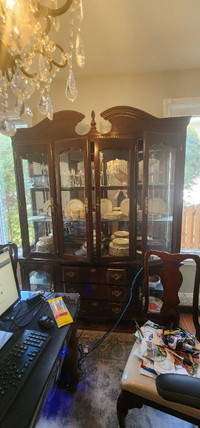 Solid Cherry Wood Dinning Hutch - MOVING SALE