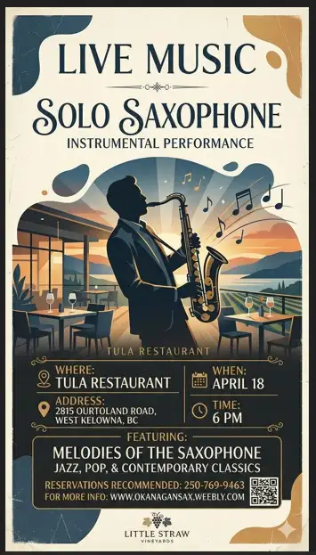 Okanagan Sax - Live Show at Tula Restaurant, View more