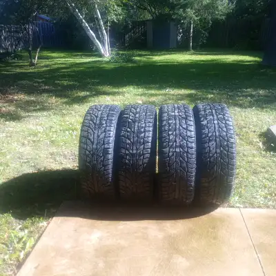 - Cooper Snow Tires (used) on steel rims, balanced. - Quantity 4 - 205/65R16 tires; Rims; direct fit...