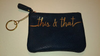 NEW! "this & that" Leather-Look Zippered Bag & Key Ring & Chain