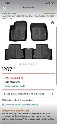 3D laser fit all weather floor liners 2018-21 Toyota CHR NEW 