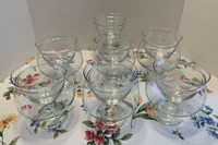 SET OF 6 VINTAGE GLASS SHRIMP COCKTAIL BOWLS WITH ONE EXTRA