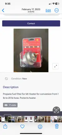 Mr Heater Propane fuel filter.