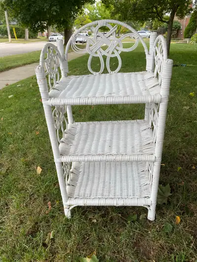 White Wicker Stand, View more