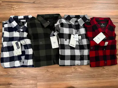 Wind River Stretch Plaid Shirts - NEVER WORN, TAGS STILL ON Size: 4 Large, 1 Medium Colours: Red, Bl...