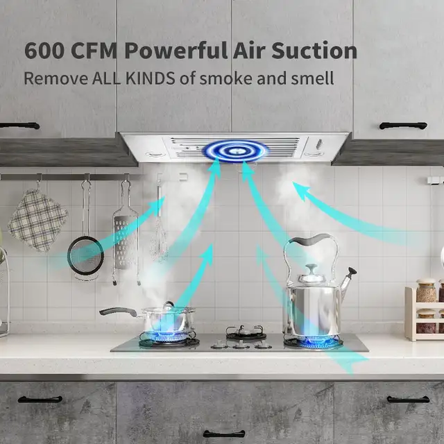Zomagas Range Hood Insert 24” - Built in Kitchen Hood - 600 CFM in Stoves, Ovens & Ranges in Markham / York Region - Image 3