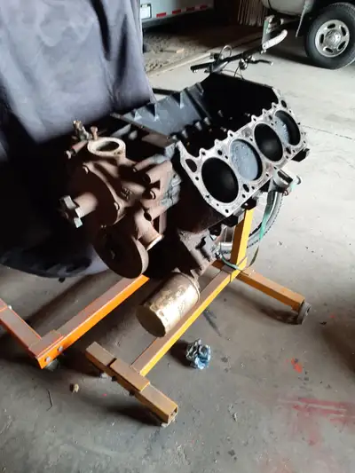 1967 Dodge 440 RB for rebuilding. It is stamped with a Maltese Cross (Undersize Rods & Mains), and a...