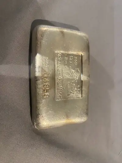 10 OZ Poured Silver bar Beaver bullion at spot price