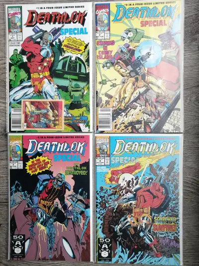 Deathlok Marvel Comic Lot (1991) – Near Mint Condition The Souls of Cyber-Folk Parts 1-4 of 4 #1-4 i...