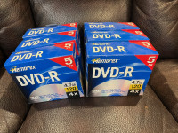 30 Memorex DVD-R Blank Media 4.7GB - 5 Pack w/ Cases - LOT of 6