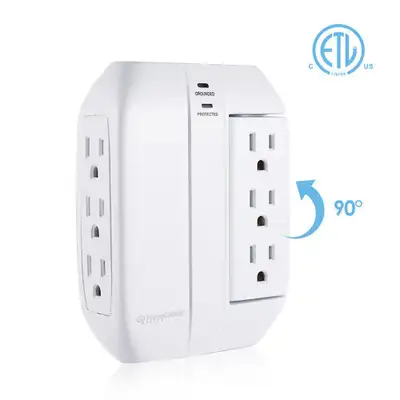 6-Outlet Surge Protector with Swivel Outlets, 120V 1850W, View more