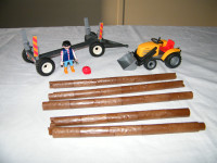 Playmobil tracteur & remorque billots de bois