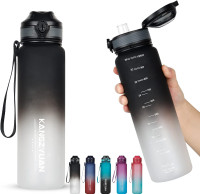 NEW 32 oz Water Bottle with Scale Marker, 1Liter Large Capacity