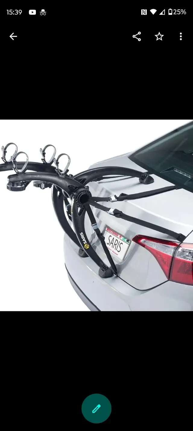 Saris Bones Black 2 Bike Trunk Bike Rack in Road in Cambridge - Image 3