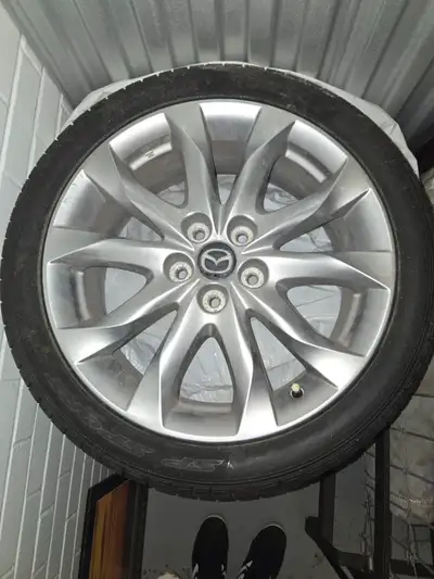 4 pneus d'été "low profil" avec mags de marque Dunlop Presque pas usé. Utilisation pendant 1 mois en...
