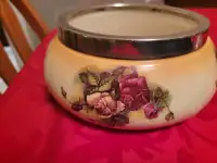 Vintage Lancaster & Sons Bowl with silver rim &  beautiful roses