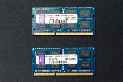Laptop DDR3 RAM - Kingston 8GB (2x4GB) PC3 - 12800S-11-11-F3, View more