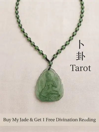 Green Jade Buddha Pendant + Free Tarot Toronto, View more